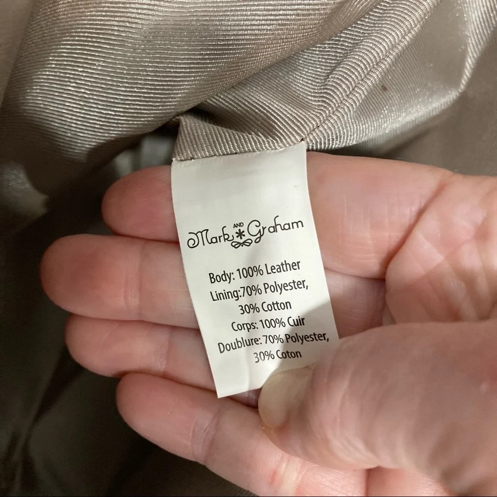 MARK & GRAHAM Fringed Cross Body Bag Purse Tan Leather and Suede NWOT - Picture 10 of 10